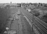 Engineers set out the new turnback siding for Newcraighall services terminating beyond the bridge in the background on 31 January 2002.  There were hopes that it would form part of a revived Waverley Route. Yeah, right ...<br><br>
[Added February 2016]<br><br>[Bill Roberton 31/01/2002]