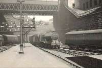 Director class 4-4-0 no 62681 <I>Captain Craigengelt</I> emerges from Queen Street tunnel on 30 June 1950 with a train from the Fife coast.<br><br>[G H Robin collection by courtesy of the Mitchell Library, Glasgow 30/06/1950]