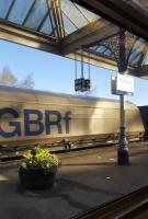 <I>Great British Flowers?</I> Coal wagons and Daffodils seen at Kilmarnock in February 2016. <br><br>[John Yellowlees 23/02/2016]