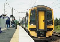 158706 at Newcraighall on 3 June 2002, the first day of Edinburgh Crossrail services.<br><br>[Bill Roberton 03/06/2002]