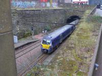 334030 enters Queen Street Low Level heading west, seen from North Hanover Street. Soon to be much busier!<br><br>[Bill Roberton 18/03/2016]