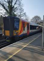 444.027 at Liphook on the Guildford to Havant line, which was an extension of the London and South Western Railway's Godalming Branch.<br><br>[John Yellowlees 17/03/2016]