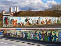 This road bridge over the Cowlairs Incline on Gourlay Street is due to be closed in April 2016 and replaced with a service bridge. It is not clear if there are any plans to preserve the artwork on the parapets.<br><br>[Colin McDonald 29/03/2016]