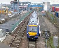 170410 passes the future Edinburgh Gateway station heading to Waverley.<br><br>[Bill Roberton 06/04/2016]