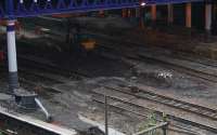Work on the platforms under the Cathedral Street bridge taking place on 7th April 2016.<br><br>[Colin McDonald 07/04/2016]