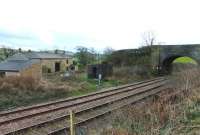 A smoke blackened and tired looking platelayers' hut clings to life alongside the Settle Junction to Carnforth line at Keer Holme, mid way between Arkholme and Borwick in April 2016. [Ref query 9735] <br><br>[Mark Bartlett 04/04/2016]