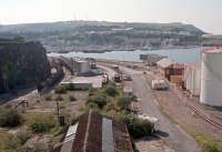 Sidings, wagons and two locomotives in the Conoco Terminal at Cattedown in 2002.<br><br>[Ewan Crawford //2002]