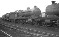 Freight locomotives stabled on Mexborough shed in March 1961, including Robinson ex-Great Central class O4 2-8-0 no 63577, a visitor from Langwith Junction.<br><br>[K A Gray 19/03/1961]