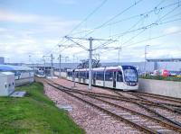 Amidst the paraffin smells and sudden roars of the airport, trams come and go for York Place (where else).<br><br>[David Panton 14/04/2016]