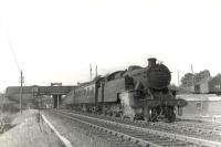 A Glasgow Central - Neilston High train leaving Muirend on 17 May 1960 behind Fairburn tank 42268. <br><br>[G H Robin collection by courtesy of the Mitchell Library, Glasgow 17/05/1960]