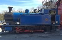 Barclay tank 1245, built in Kilmarnock in 1911, parked in the shed yard at Haverthwaite.<br><br>[Martin MacGuire 10/04/2016]