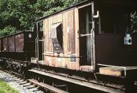 Note the writing on brake van! The brake van is on the rear of a loaded train hauled by three 03s.<br><br>[Andrew Saunders //1982]