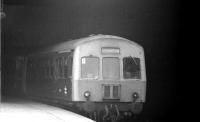 A Metro-Cam DMU waits at platform 1, Glasgow Queen Street, in August 1975 with a service to Falkirk Grahamston. <br><br>[John McIntyre /08/1975]