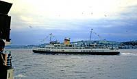 QM II salutes Waverley as they pass off Rothesay.<br><br>
To celebrate the Queen Mary II's return to the Clyde, here's a view from what is thought to be 1970.<br><br>[Colin Miller //1970]