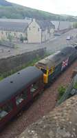 On departure from Galashiels, 47580 leads the train with Flying Scotsman on the rear.<br><br>[John Yellowlees 15/05/2016]