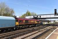 DB 66136 on a northbound car train.<br><br>[Peter Todd 05/05/2016]