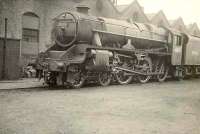 Black 5 45157 <I>The Glasgow Highlander</I> photographed on 1 November 1950 at Balornock shed. <br><br>[G H Robin collection by courtesy of the Mitchell Library, Glasgow 01/11/1950]