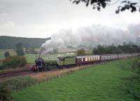 4472 'Flying Scotsman' climbs away from Aberdour with a southbound charter believed to be 'The Fair Maid' on 1 October 1983.<br><br>[Bill Roberton 01/10/1983]