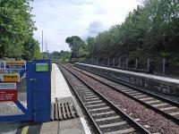 Looking east at Polmont on 24/05/2016 with EGIP works clearly evident. Both Polmont and neighbouring Linlithgow now have masts up and wired either side of the stations.<br><br>[David Panton 24/05/2016]