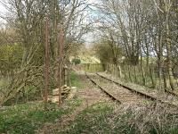 Approaching Aberlyn Level Crossing looking in direction of Elbowend Junction in April 2016. A line once diverged left here to serve Aberlyn Iron Foundry. [Ref query 3706]<br><br>[Mark Poustie 10/04/2016]