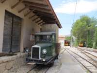 Maintenance vehicle at Bunyola - even the RRVs are antiques on the Soller railway!<br><br>[Mark Wringe 27/07/2014]