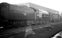 A3 Pacific no 60070 <I>Gladiateur</I> stands alongside the main shed at Gateshead in 1963.<br><br>[K A Gray //1963]