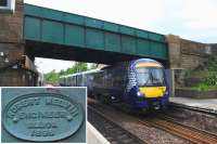 Unlike the footbridge [see image 29441], the original bridge carrying Station Road over the railway at Polmont was most definitely not designed with overhead electrification in mind. Seen here in June 2015 with preparations for its removal well advanced, it has now been replaced as part of the EGIP works.<br><br>[Colin McDonald 04/06/2015]