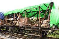 Three box vans full of coach spares and S&T spares were also destroyed by the fire at Blunsdon [see news item]. Most of the contents are beyond repair and irreplaceable as they are ex-GWR/BR items collected during resignalling projects over the last 25 years.<br><br>[Peter Todd 22/05/2016]