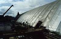 Queen Street during the major re-glazing of 1999. The view is towards George Square down the east side of the trainshed.<br><br>[Ewan Crawford //1999]