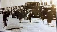 Photograph of a photograph of Campbeltown station in the Royal Hotel, Campbeltown.<br><br>[Rod Crawford 01/06/2016]