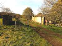 Looking north from the site of Bowland station during the time when the trackbed was in use for farm access and storage. The bridge was replaced during the reopening of the line.<br><br>[Colin McDonald 25/04/2011]