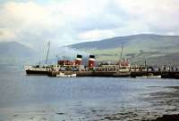 An excursion by PS Waverley calling at Inveraray Pier on 16 June 1976.<br><br>[Colin Miller 16/06/1976]