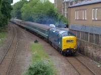 D9009 with the Deltic Borderer II passes the site of Newington Station. 67022 was on the rear.<br><br>[Bill Roberton 18/06/2016]