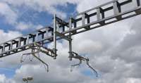 A shot of the overhead catenary erected at Didcot.<br><br>[Peter Todd 16/06/2016]