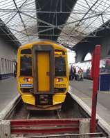 An Ardgay bound commuter train leaves Inverness.<br><br>[John Yellowlees 17/06/2016]