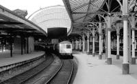 A DMU for Sheffield awaits its departure time on 20 July 1980 in what was then bay platform 10 at York station.<br><br>[John Furnevel 20/07/1980]