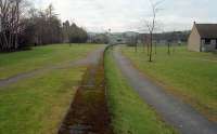 View west to the terminus at Ballater in 1997. The long main platform is in the centre, the goods yard was to the right, and the bay platform and carriage sheds were to the left. [See image 36796].<br><br>
<br><br>
In later years the platform was served by the unique Battery Electric Multiple Unit set which was built specifically for the line in the 1950s. The North of Scotland Hydro-Electric Board pushed the British Transport Commission to assess the concept, both hoping for a reduction in costs. The train was charged at Ballater and Aberdeen. It can now be found on the Deeside Railway at Milton of Crathes.<br><br>[Ewan Crawford 04/02/1997]