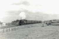 Fairburn 2-6-4T 42244 passing the site of Lyoncross Junction on 29 September 1960 with the 12.11pm Glasgow Central - Neilston High.  <br><br>[G H Robin collection by courtesy of the Mitchell Library, Glasgow 29/09/1960]