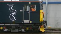 73969 showing off the Caledonian Sleeper logo during shunting moves at Kilmarnock<br><br>[Ken Browne 18/03/2016]