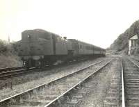 Fairburn tank 42126 runs south past Forth and Clyde Junction shortly after setting out from Balloch on 9 July 1957 with a train for Rutherglen. [See image 50161]    <br><br>[G H Robin collection by courtesy of the Mitchell Library, Glasgow 09/07/1957]