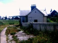 Cullen station on the 4th of July 1973 looking to Aberdeen. This location is now a housing estate. A similar building can still be found further east on the same former line at Portsoy.<br><br>[Alan Norris 04/07/1973]