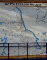 Map of the North Eastern Railway system seen at Whitby station in June 2016, some 93 years after the company ceased to exist.<br><br>[Rod Crawford 27/06/2016]