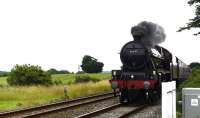 Finally I get to see Galatea!<br><br>
<br><br>
Galatea was photographed heading north out of Moreton in Marsh bound for Worcester. The location is Paxford level crossing on the B4479.<br><br>[Peter Todd 06/07/2016]