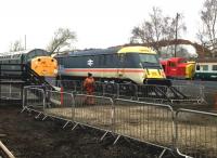 89001 resting up between main line turns in February 2016. So far, the rest has been for about ten years. That 37 in the background looks rather high-vis.<br><br>[Ken Strachan 27/02/2016]