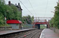 View west at Blairhill showing the original station building (left).<br><br>[Ewan Crawford 11/06/1987]