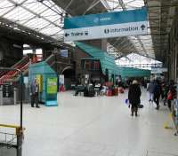 The concourse at Chester on 29/06/2016. Deliberate or not, the copper oxide look matches the colour of the local operator!<br><br>[David Panton 29/06/2016]