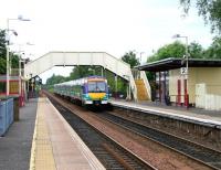 ScotRail 170424 speeds through Bishopbriggs in July 2005 with a Glasgow Queen Street - Edinburgh Waverley service.<br><br>[John Furnevel 10/07/2005]