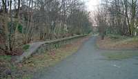 Looking east towards Aberdeen from the remains of Ruthrieston station in February 1997. [Ref query 5109]<br><br>[Ewan Crawford 04/02/1997]