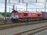 Crossrail Benelux (private open access operator) class 66 PB13 passes through Bruges/Brugge with containers for Zeebrugge on 25 June.<br><br>[Bill Roberton 25/06/2016]