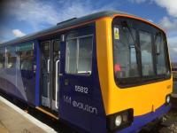 Porterbrook’s demonstrator unit for its revamped Pacer proposition - thankfully doomed - sits at Cleethorpes on 17 October 2015 with one of the Saturdays only services via Gainsborough.  Out of shot an engineer is furiously trying to get the doors to work properly.<br><br>[Mark Wringe 17/10/2015]